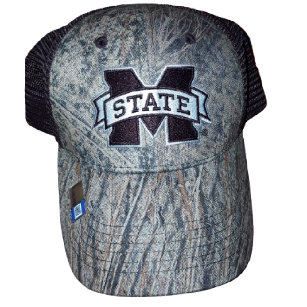 Captivating Headwear Green/Brown Camouflage  M STATE embroidered sport hat